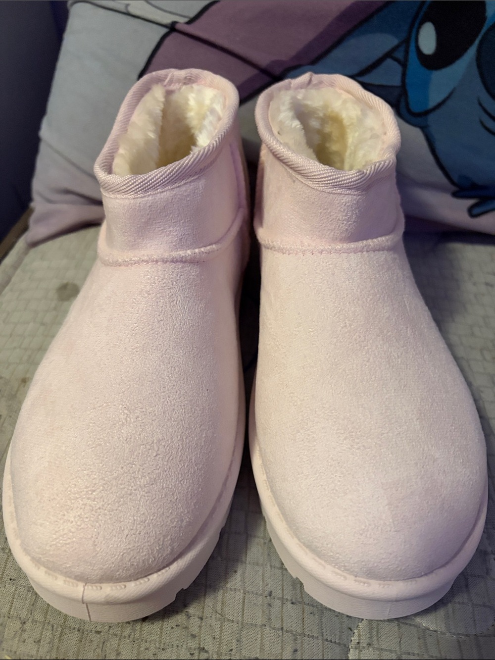 Streetwear Society Light Pink Faux-Suede Ankle Booties